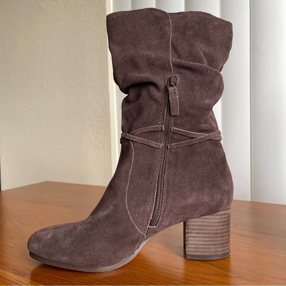 Violet & Red Janine Slouch Suede Boots Size 7.5 Brown - Picture 3 of 14